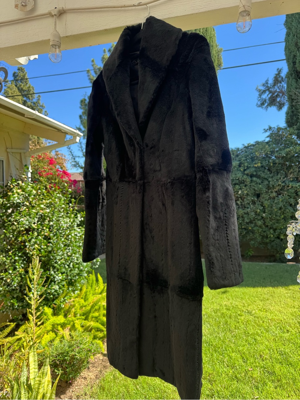100 % Rabbit Fur Coat With Bead Details